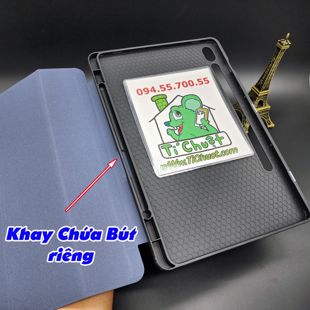 Bao Da Samsung Tab S9 11"/ S9 FE 10.9" X516B X716B Lưng Dẻo PU Gấp 3 Khúc