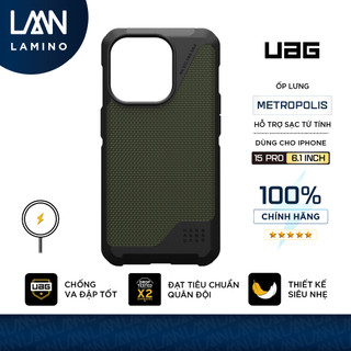 Ốp lưng chống sốc uag metropolis lt hỗ trợ sạc từ tính cho iphone 15 pro