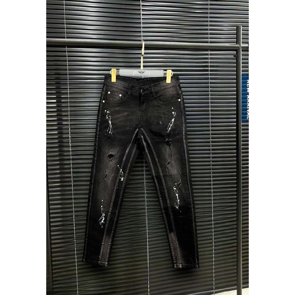 Quần jean nam chất bò vải dày co dãn from thêu logo icon chuẩn dáng đẹp mẫu mới cao cấp H99_STORE