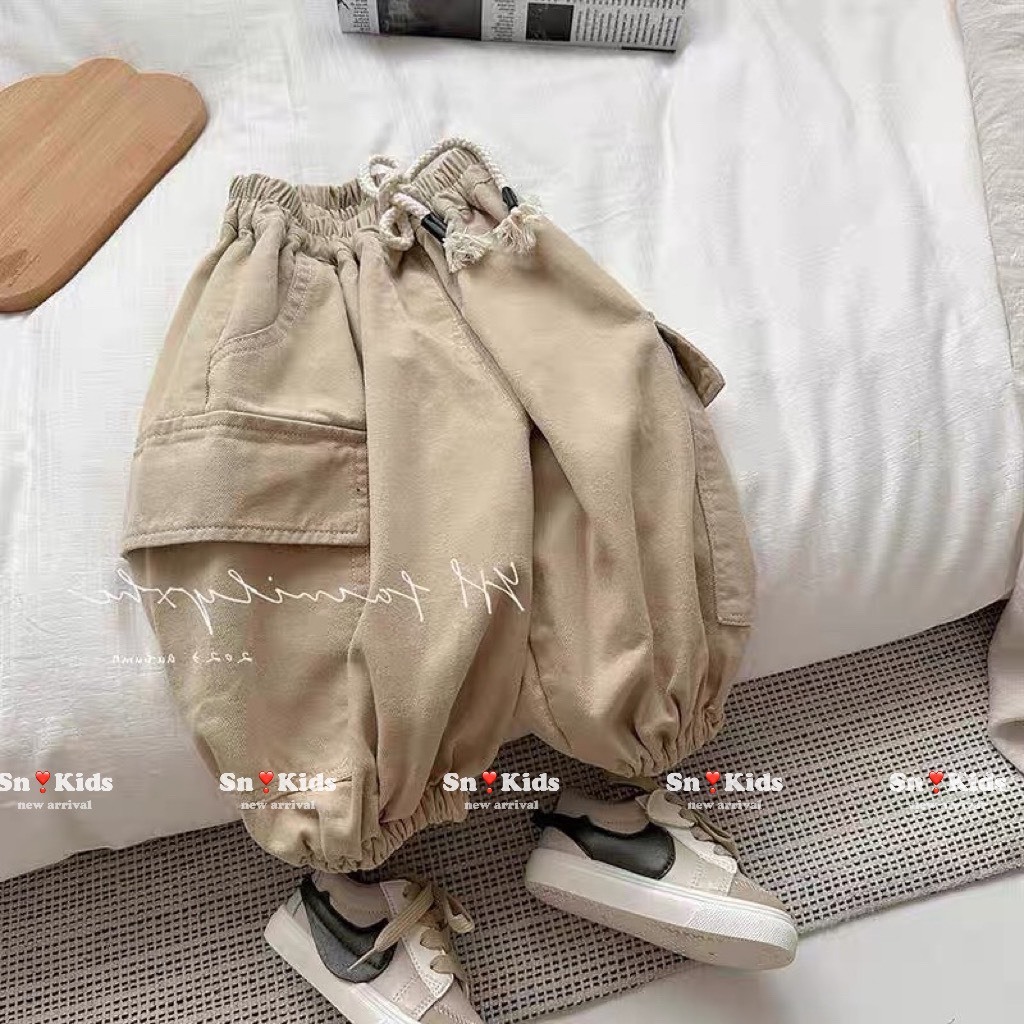 Quần dài bé trai , quần kaki túi hộp bo gấu sành điệu cho bé trai 10-30kg
