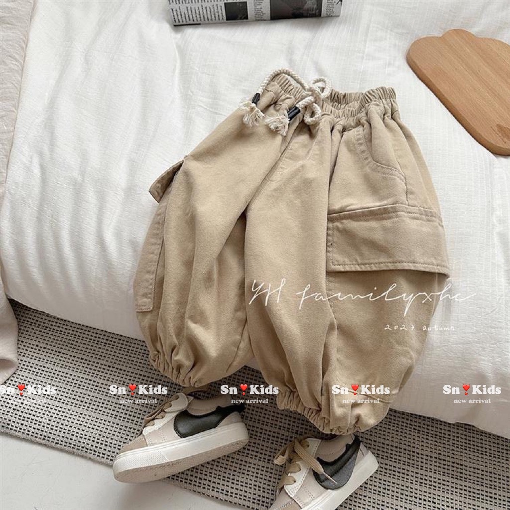 Quần dài bé trai , quần kaki túi hộp bo gấu sành điệu cho bé trai 10-30kg