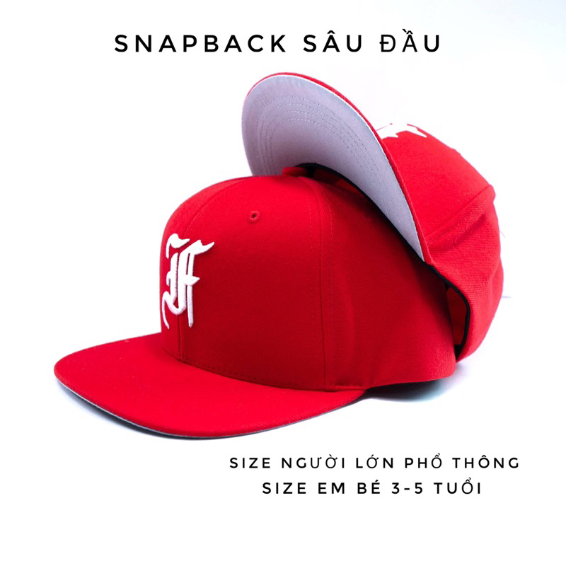 Nón snapback vải đỏ chữ F logo to chất lượng cao brand One Hat