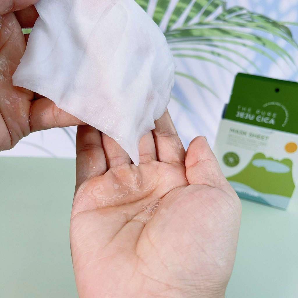 Mặt Nạ Rau Má Prettyskin The Pure Jeju Cica Mask Sheet Làm Dịu, Ngăn Ngừa Mụn 25m