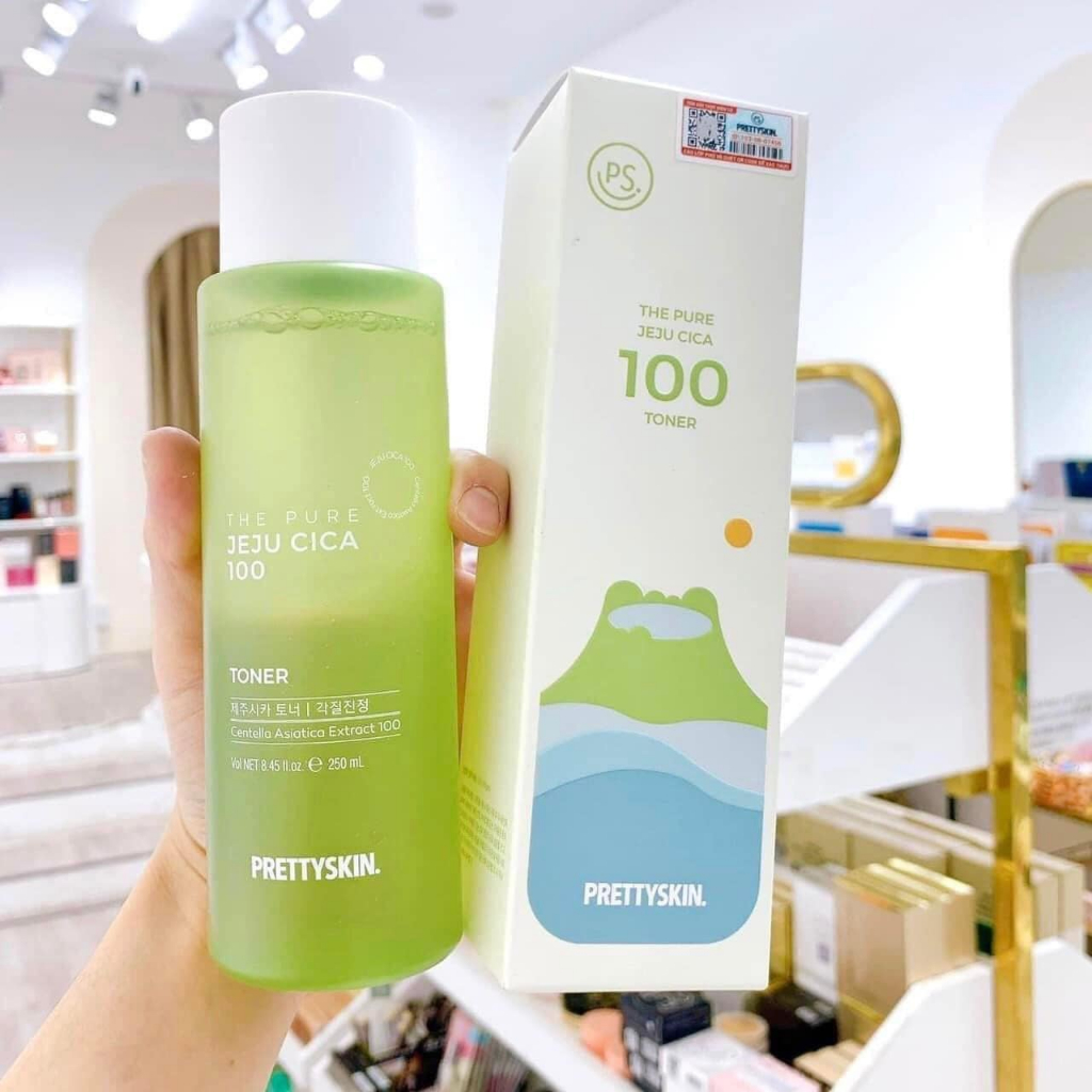 Nước hoa hồng Pretty Skin Rau Má Jeju Cica giúp cân bằng, dưỡng trắng, làm dịu da