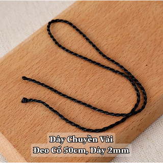 5 sợi dây vải đeo cổ 50cm dày 2mm - màu đen