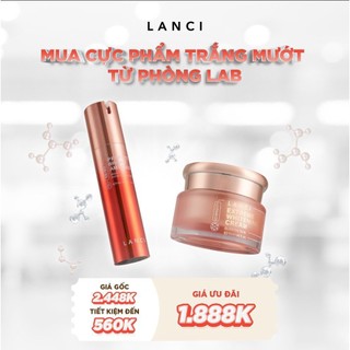 Bộ đôi kem dưỡng và serum dưỡng trắng da lanci 3d-brighty 50ml phiên bản mới 2023