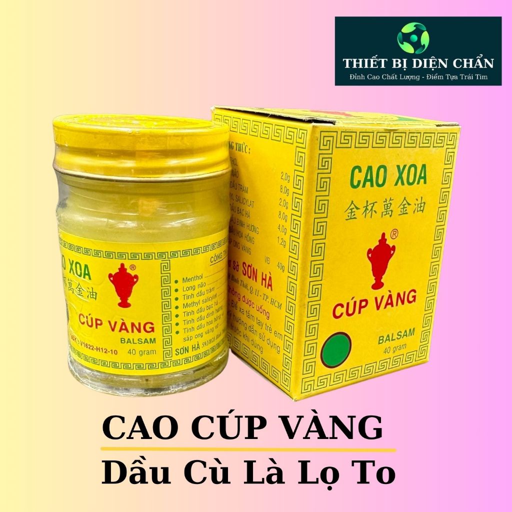 Cao Xoa Cúp Vàng (Dầu xoa, Dầu cù là) Dụng Cụ Diện Chẩn