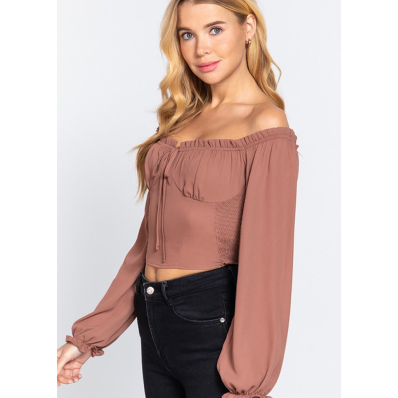 Áo croptop tay dài tôn dáng STORENYY