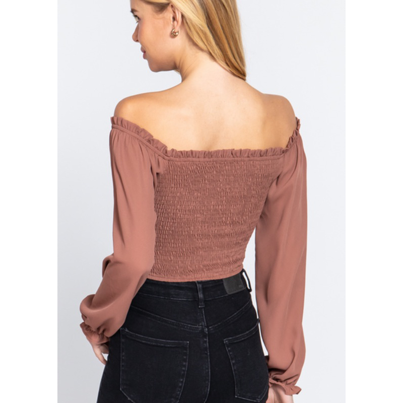 Áo croptop tay dài tôn dáng STORENYY