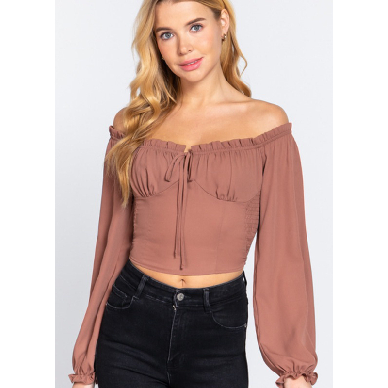 Áo croptop tay dài tôn dáng STORENYY