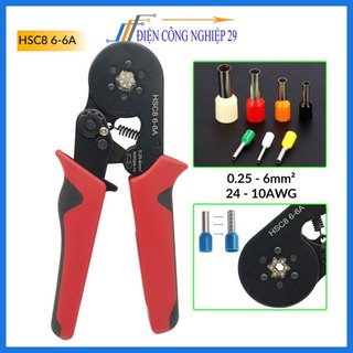 Kìm bấm cos vuông hsc8 6-4a, 6-6a đầu cos đủ loại cos ống tròn cos pin
