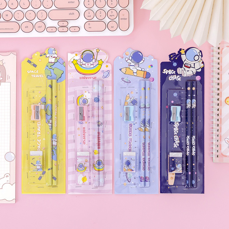 Set quà tặng - đồ dùng học tập học sinh - set quà tặng 5 chi tiết - set quà dụng cụ học tập cho bé - Bopbo Kids