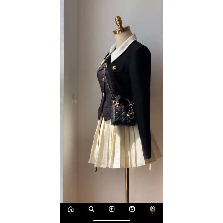 Set đầm áo khoác vest lửng mix chân váy xếp ly lên form chuẩn My.Clothing Set45