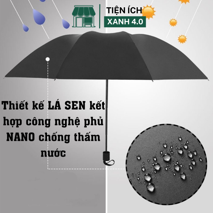 Ô Chống Nắng, Dù Che Mưa Ngăn Nắng Chống Tia UV 8 Nan Tán Rộng Tự Động Gấp Gọn Cầm Tay Chống Thấm Tốt