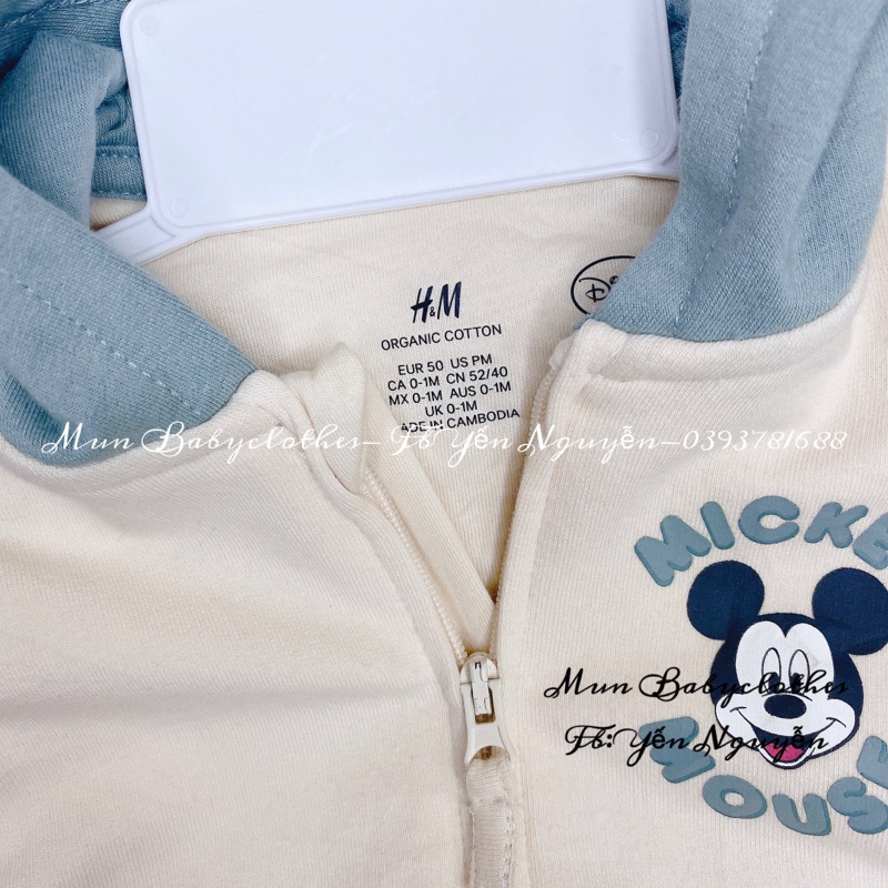 Sleep nỉ kéo khoá H.M dư xịn cho bé / Body nỉ có khoá kéo xuất dư H.M cho bé