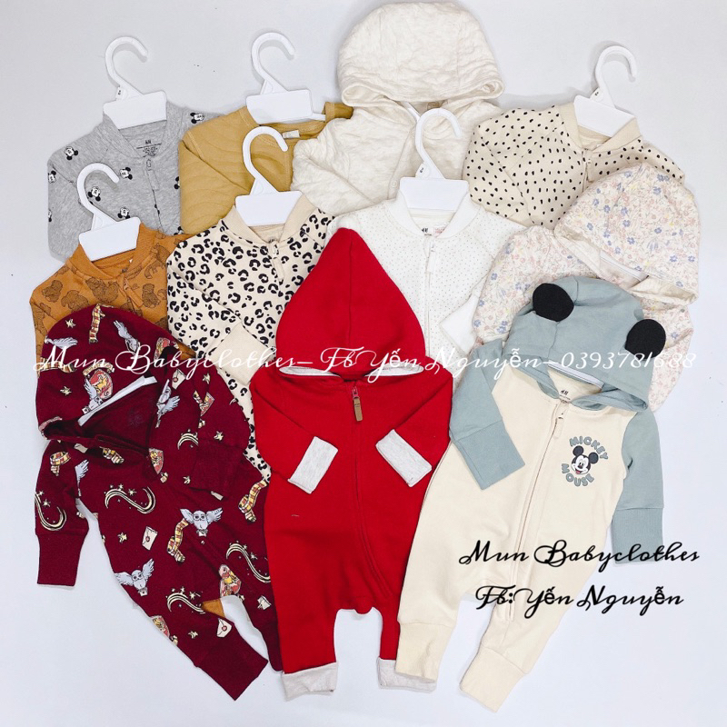 Sleep nỉ kéo khoá H.M dư xịn cho bé / Body nỉ có khoá kéo xuất dư H.M cho bé