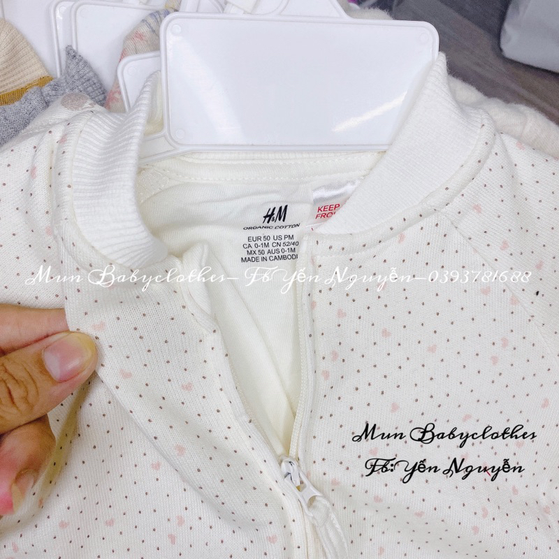 Sleep nỉ kéo khoá H.M dư xịn cho bé / Body nỉ có khoá kéo xuất dư H.M cho bé