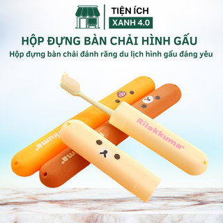 Hộp đựng bàn chải đánh răng du lịch, hộp đựng bàn chải đánh răng hình gấu rilakkuma đáng yêu