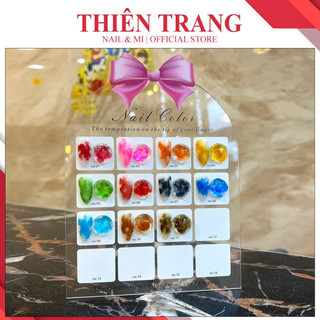 Bảng mica bày mẫu 16 ô gắn nơ, khung mica trưng bày mẫu móng giá rẻ - mica trong suốt có số sẵn