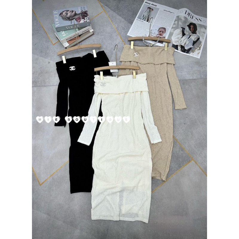 Đầm Ren Body Trễ Vai Dáng Dài Kèm Tag Đá Đính Váy Mặc Đi Tiệc Đi Chơi Sang Chảnh