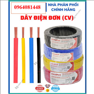 Cuộn dây điện 100m, dây điện đơn bọc pvc hãng cadivi 1x0.75mm2/1x1.5mm2 /1x2.5mm2 /1x4mm2