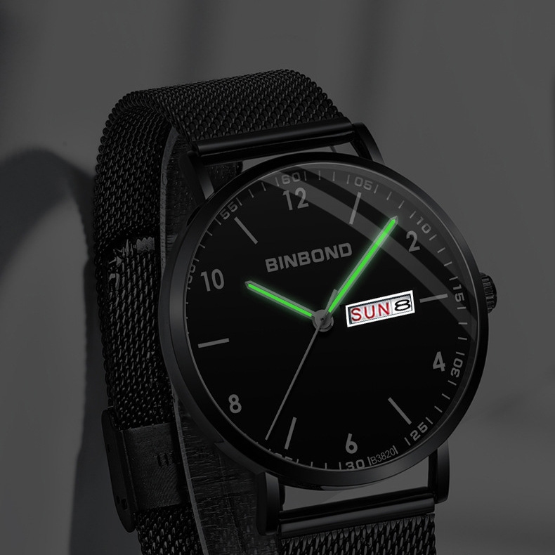 Đồng Hồ Nam Chính Hãng BINBOND TD1 Dây Thép Lưới Cao Cấp Thời Trang Doanh Nhân Có Lịch Ngày Đẹp Giá Rẻ