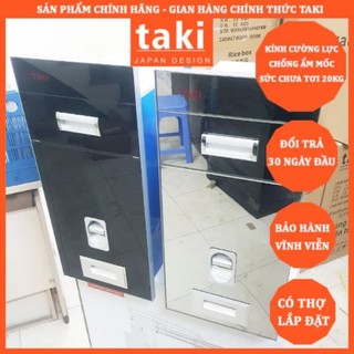Thùng đựng gạo thông minh, tủ gạo thông minh âm tủ mặt gương cường lực chống va đập - có thợ lắp