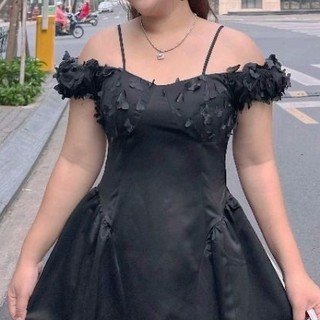 [Hình thật] Đầm big size phối hoa từ 55kg-90kg (bigsize, to, lớn, béo, mập, size lớn, bự)