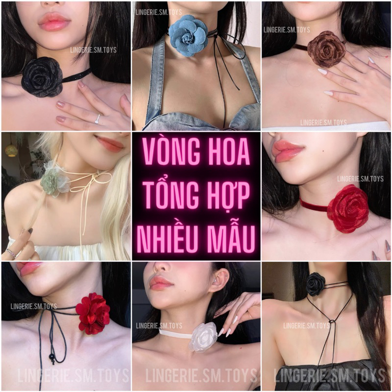 Choker Dây Hoa Đeo Cổ Nhiều Mẫu - Phụ Kiện Nữ Tính Cho Nàng Kết Hợp Cùng Nội Y Siêu Xinh