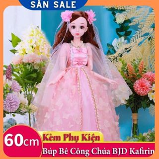 Búp Bê  Công Chúa Kafirin BJD 60cm 18 Khớp Kèm Phụ Kiện ( Hồng , Tím)