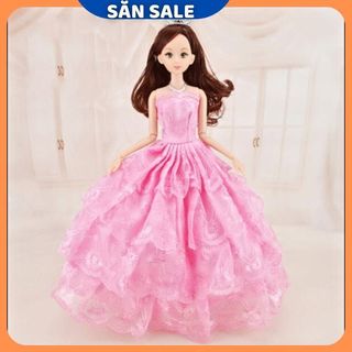 Búp Bê 12 Khớp Tiểu Thư Hồng Tặng Phụ Kiện Giá Đỡ + 03 Váy Ngắn