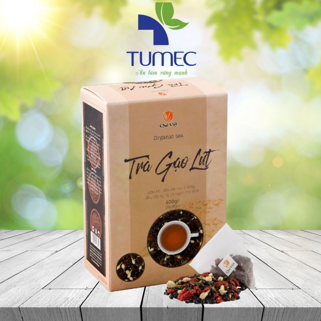 Trà gạo lứt Quê Việt thanh lọc gan, giải độc cơ thể nguyên liệu tự nhiên an toàn 600gr - 𝐓𝐔𝐌𝐄𝐂