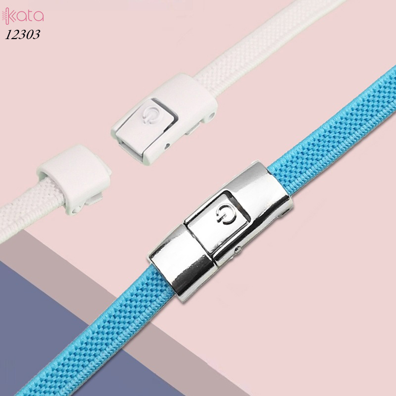 Dây giày lười đàn hồi khóa bấm tiện lợi Nam,Nữ, Trẻ em 12303