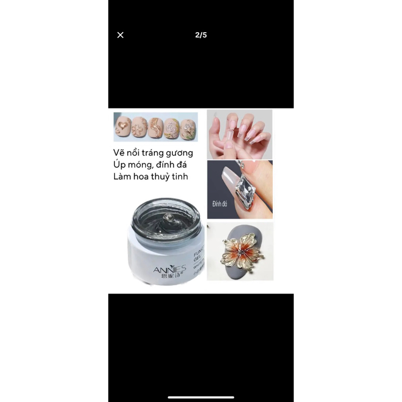 Gel vẽ nổi thủy tinh Annies 20g , trà tráng gương ,  định hình , gắn móng