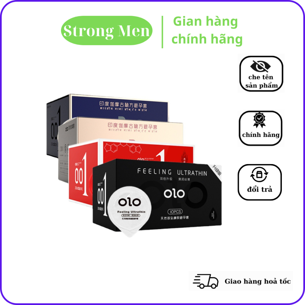 Bao cao su siêu mỏng OLOi 001 chính hãng,nhiều gel bôi trơn, kéo dài thời gian,hộp 10 chiêc.