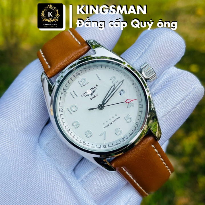 Đồng Hồ Nam Longines Dây Da, Máy Nhật Mặt Kính Chống Xước, Đồng Hồ Thời Trang Nam - Kingsman Watch