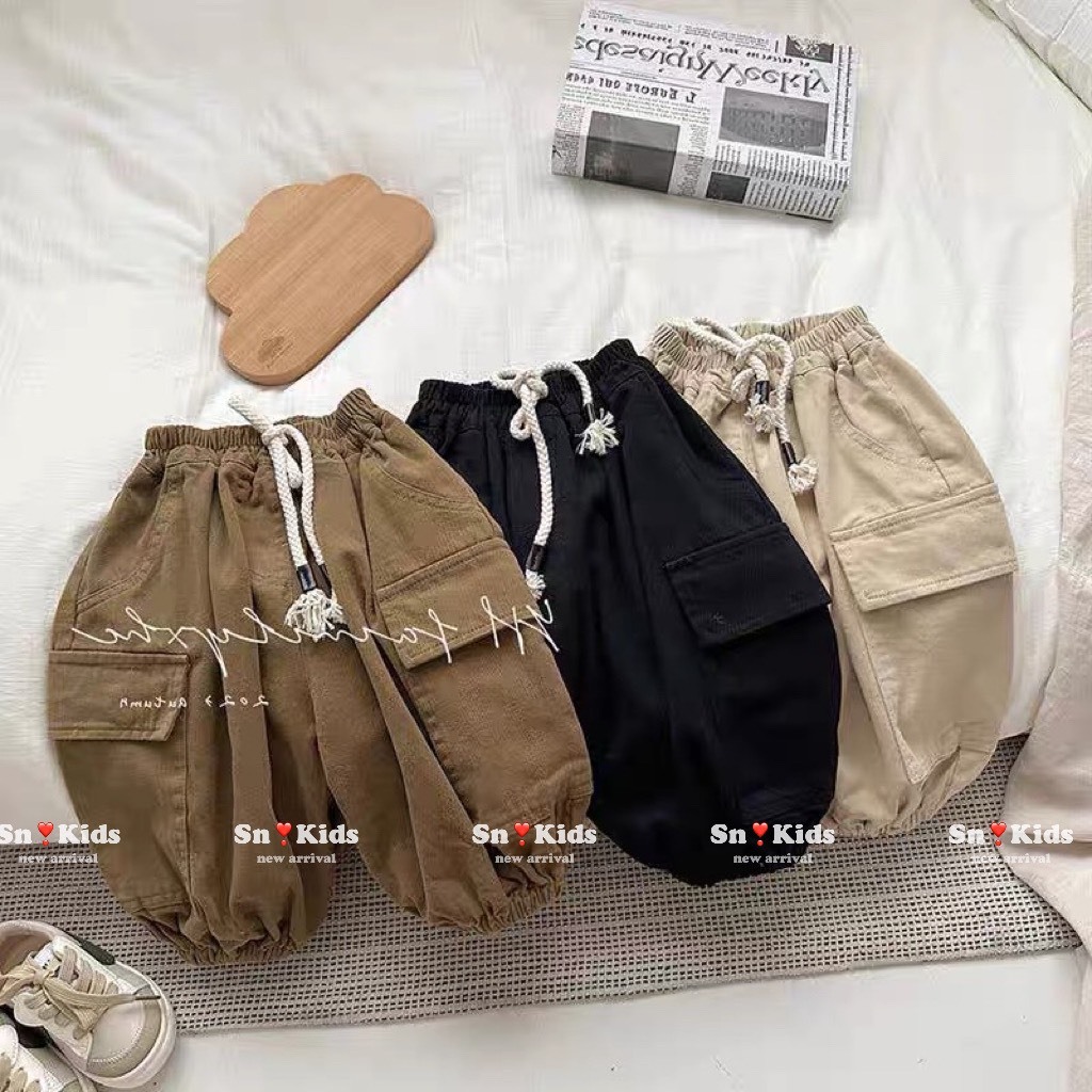 Quần dài bé trai , quần kaki túi hộp bo gấu sành điệu cho bé trai 10-30kg