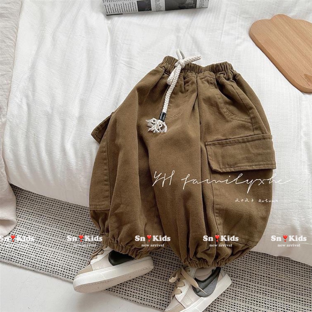 Quần dài bé trai , quần kaki túi hộp bo gấu sành điệu cho bé trai 10-30kg