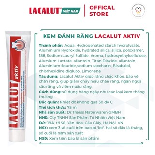 Lacalut Aktiv - Kem Đánh Răng Chống Tụt Lợi, Viêm Nướu