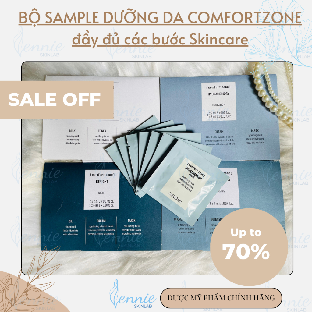 Bộ Sample dưỡng da Comfort Zone đầy đủ các bước skincare – Sữa rửa mặt, toner, dưỡng ẩm, serum, mask...