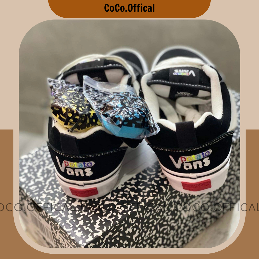 Giày Vans Knu Skool Black White Basic Lai Au Nam Nữ