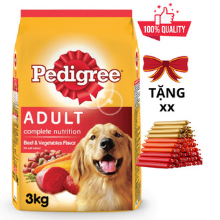 Thức ăn hạt cho chó lớn,trưởng thành Pedigree vị thịt bò & rau củ túi 3kg