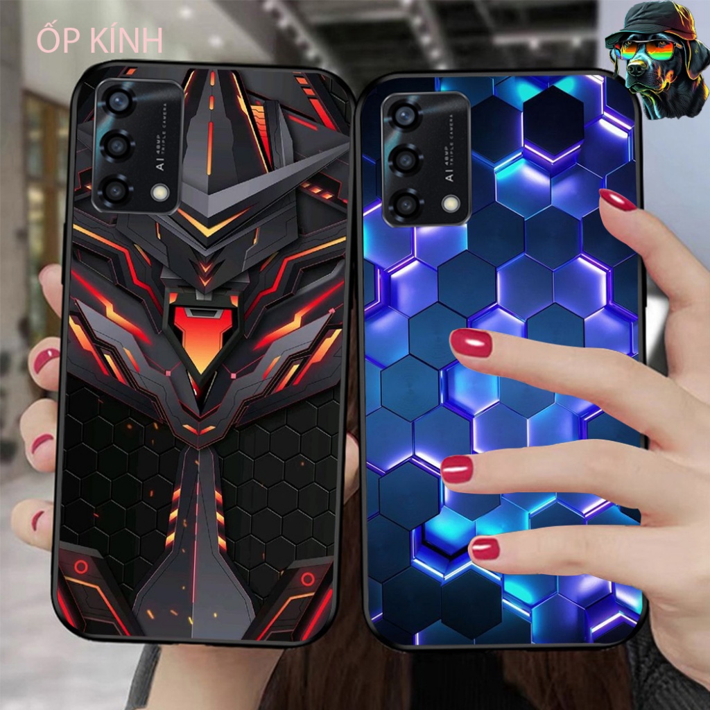Ốp điện thoại mặt kính oppo a74 / oppo a94 / oppo a95 in hình công nghệ phong cách nam