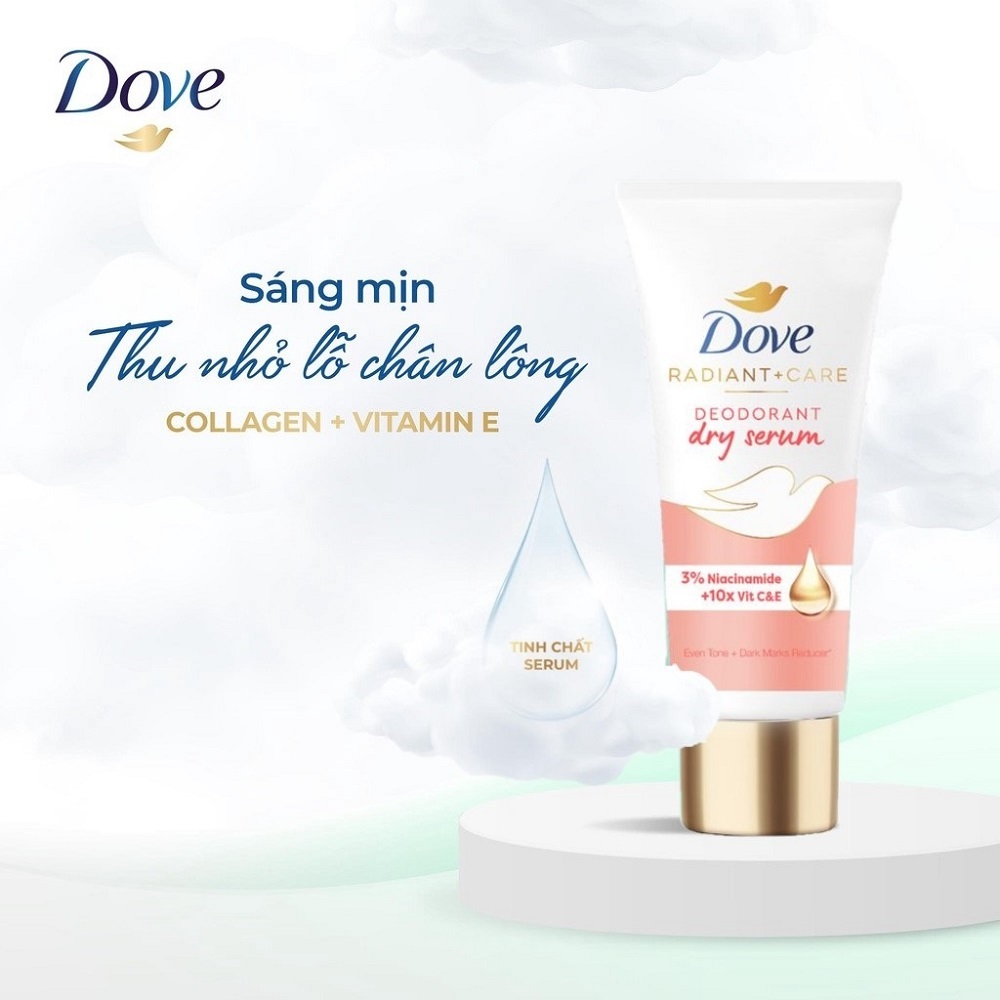 Kem Khử Mùi Dove Collagen & Vitamin B3 Sáng & Mịn Da 40ml