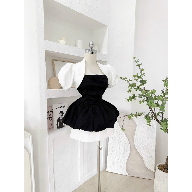 Set Áo Ống Cup Kèm Khoác Choàng + Chân Váy