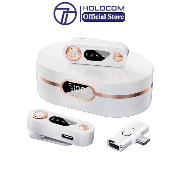 Micro thu âm cài áo không dây HOLOCOM H36 lọc âm khử ồn cực tốt dùng để ghi âm quay video livestream độ trễ thấp 0,02s