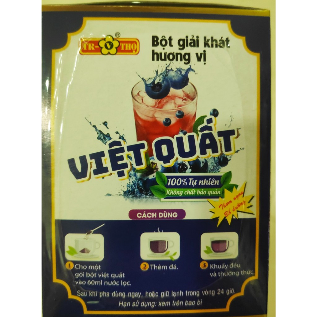 Bột giải khát hương Việt Quất Trương Thọ 18 gói