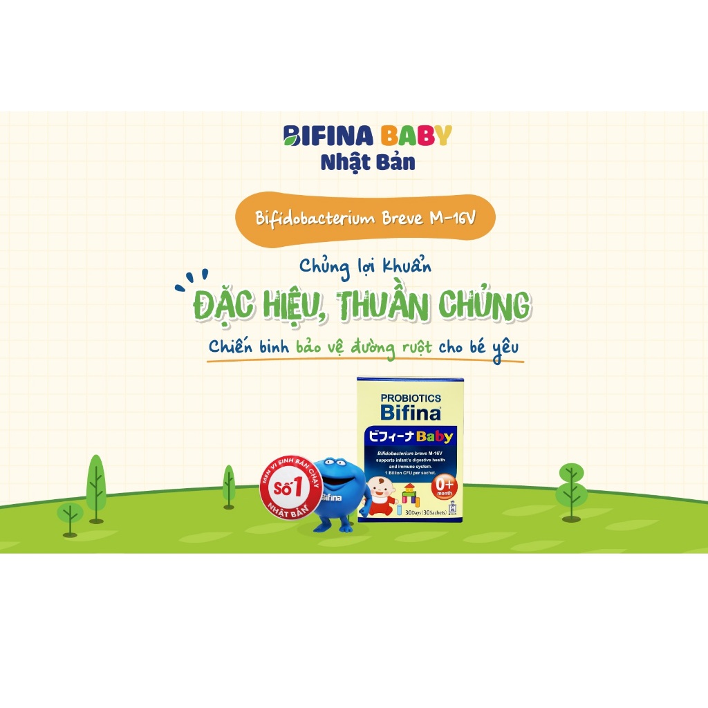 Men Vi Sinh Bifina Baby Nhật Bản - Hộp 30 Gói.- Cho Trẻ Táo bón,Tiêu Hóa Kém,Tăng Sức Đề kháng