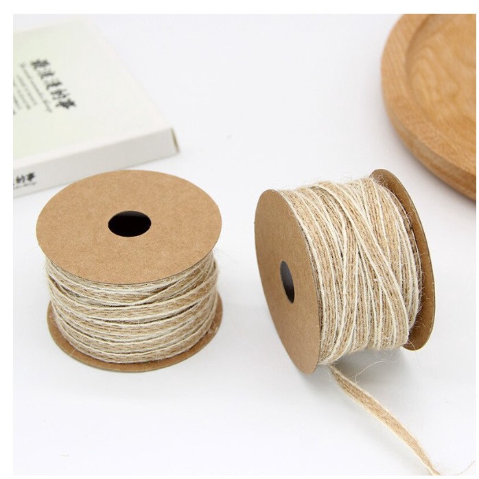 Cuộn 10 Mét Dây Ruy Băng Thừng Viền Trắng Dây Đai Thừng Bản Rộng 0.6cm Trang Trí Cây Thông Giáng Sinh