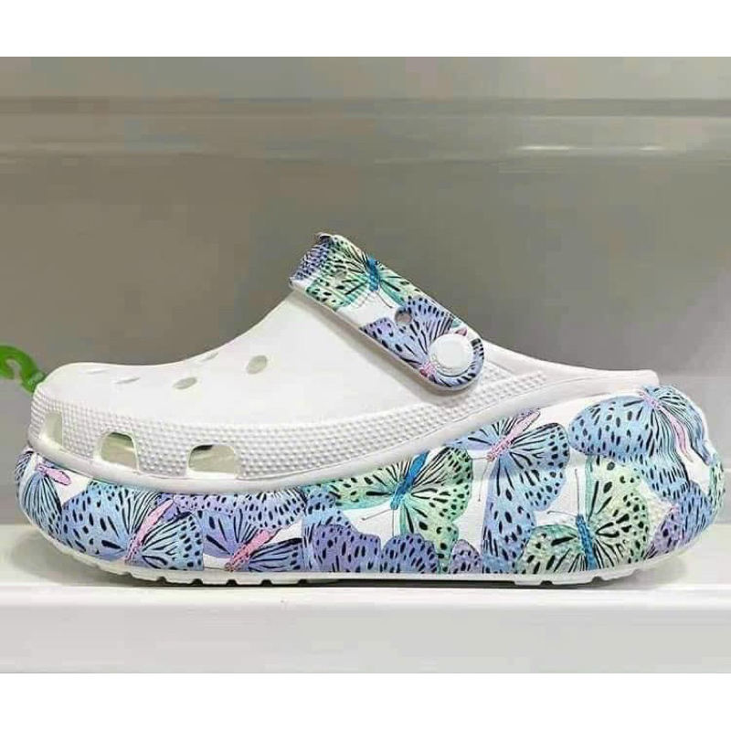 Sục Crocs Crush Butterfly Bánh Mỳ Đế Cao 6CM